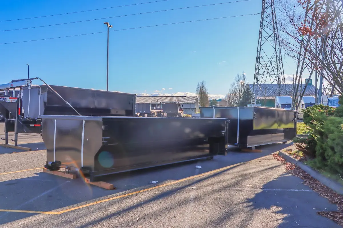 Roll-off dumpster ready for waste disposal at job site for 6 Yard Dumpster Rental in Chestertown